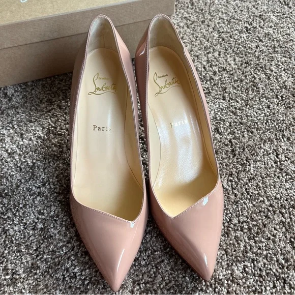 NEW Louboutin Corneille Nude Patent Heels - Picture 6 of 10